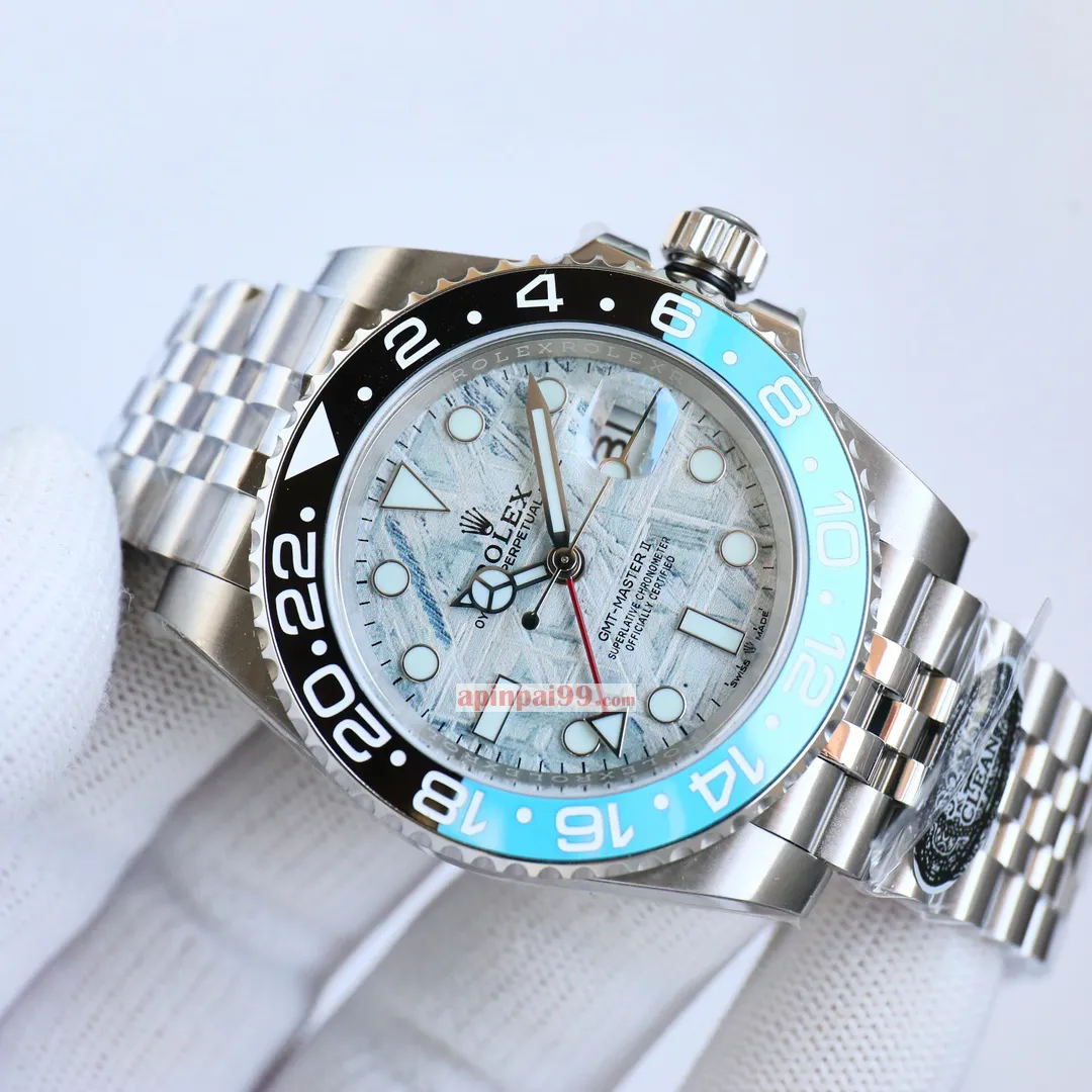 最新入荷ロレックスメンズ機械式コピー時計グリニッジシリーズティファニーブルー/ブルーブラック L1800-1[5]