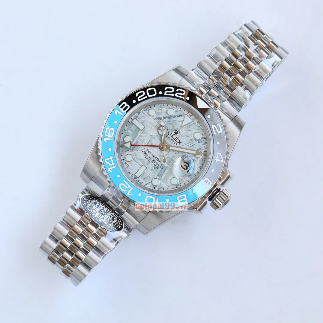 最新入荷ロレックスメンズ機械式コピー時計グリニッジシリーズティファニーブルー/ブルーブラック L1800-1[9]