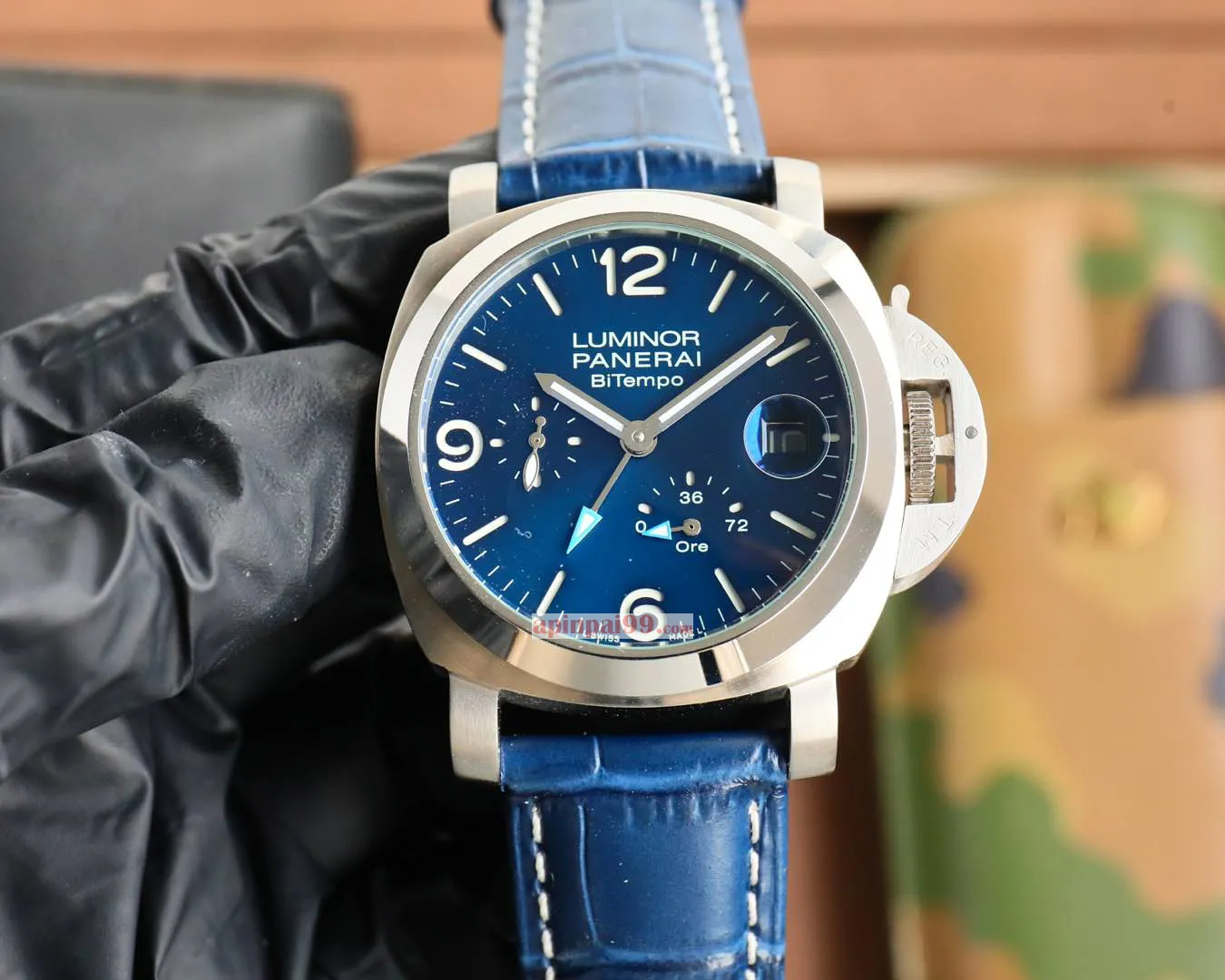 ブルーパネライレプリカ時計 ストラップ2種類 フルオートマチックPM6186233