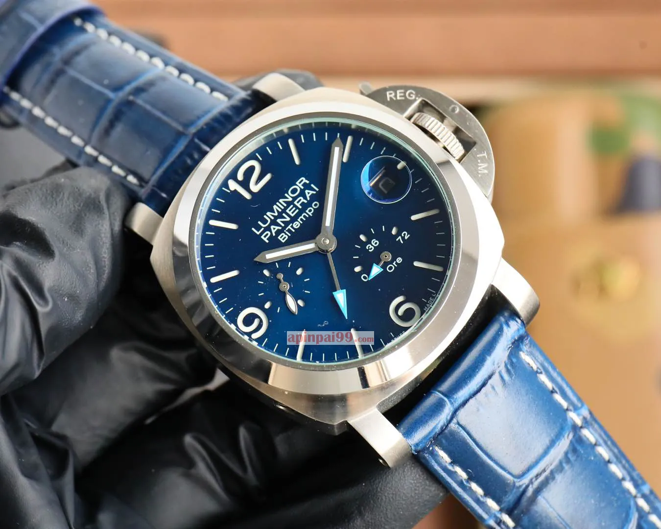 ブルーパネライレプリカ時計 ストラップ2種類 フルオートマチックPM6186233[2]