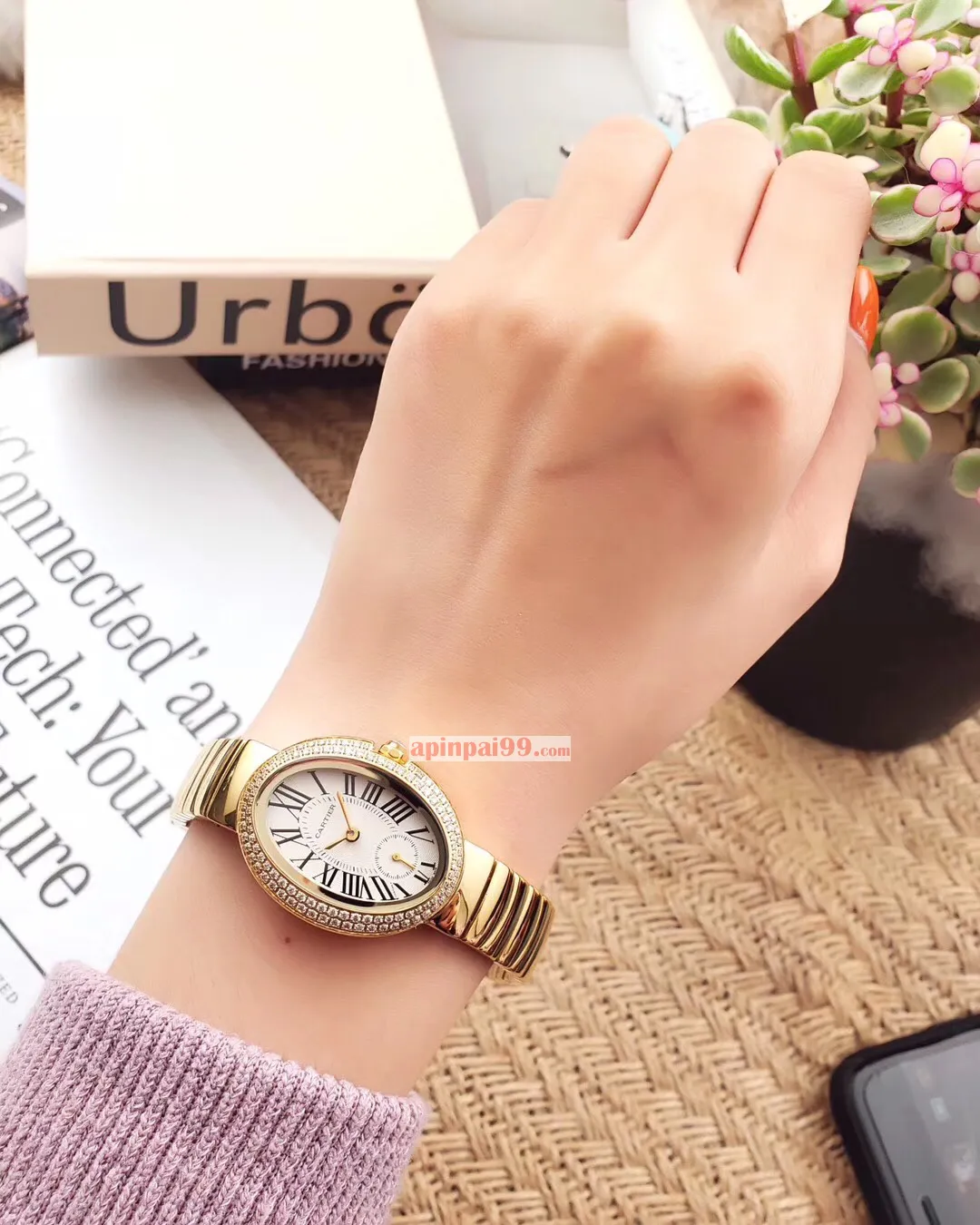 2025最新のカルティエバスタブ2ピン半楕円形ガチョウ卵形時計送料無料 171859[2]