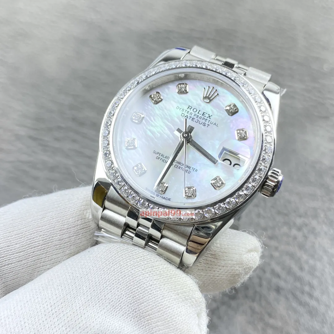 ロレックス パーペチュアル デイト女性高級時計シリーズマザーオブパールダイヤル 171610[2]