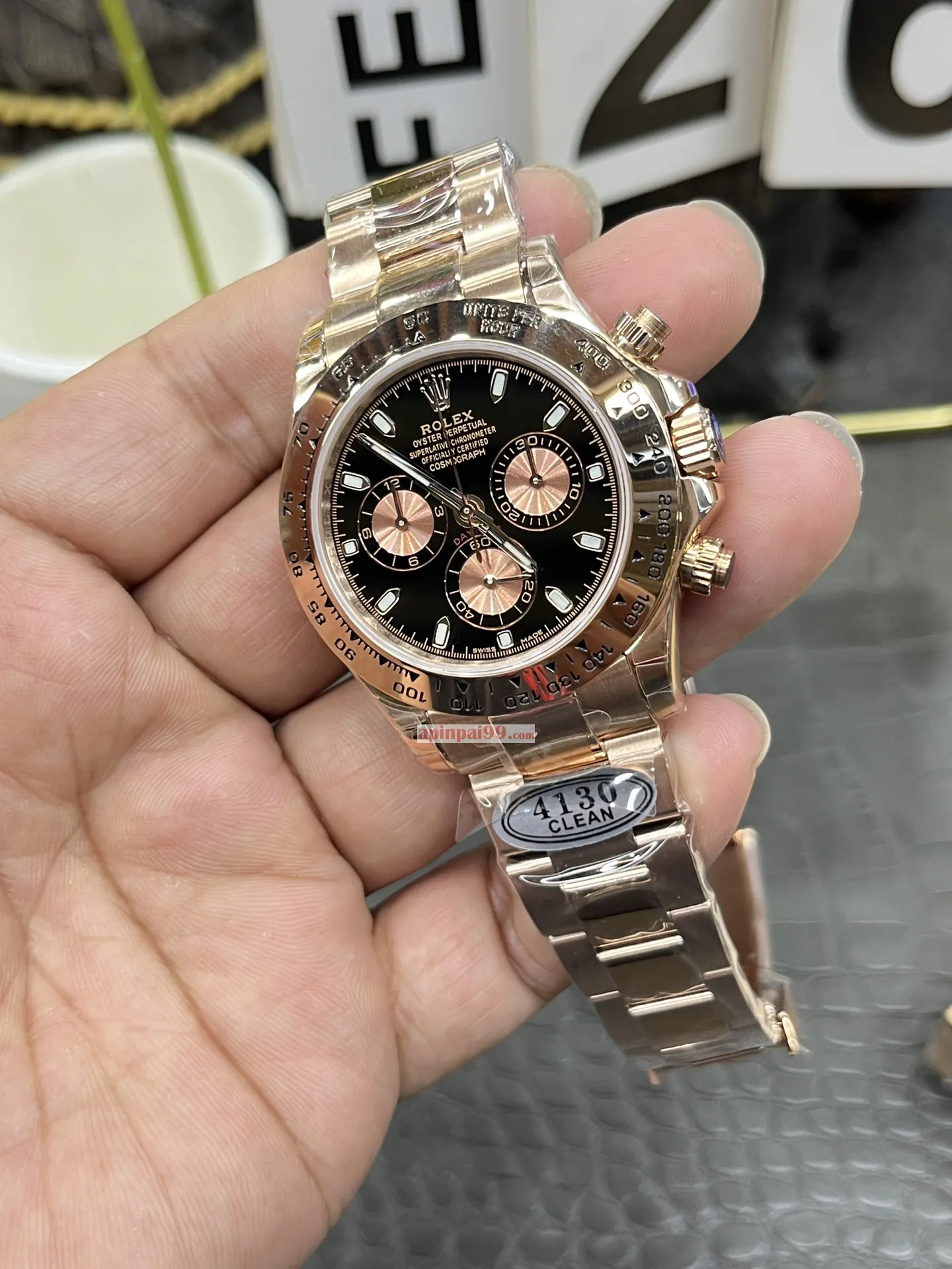 2025最新款ロレックス デイトナシリーズフルローズゴールド時計自動巻き 171570[2]