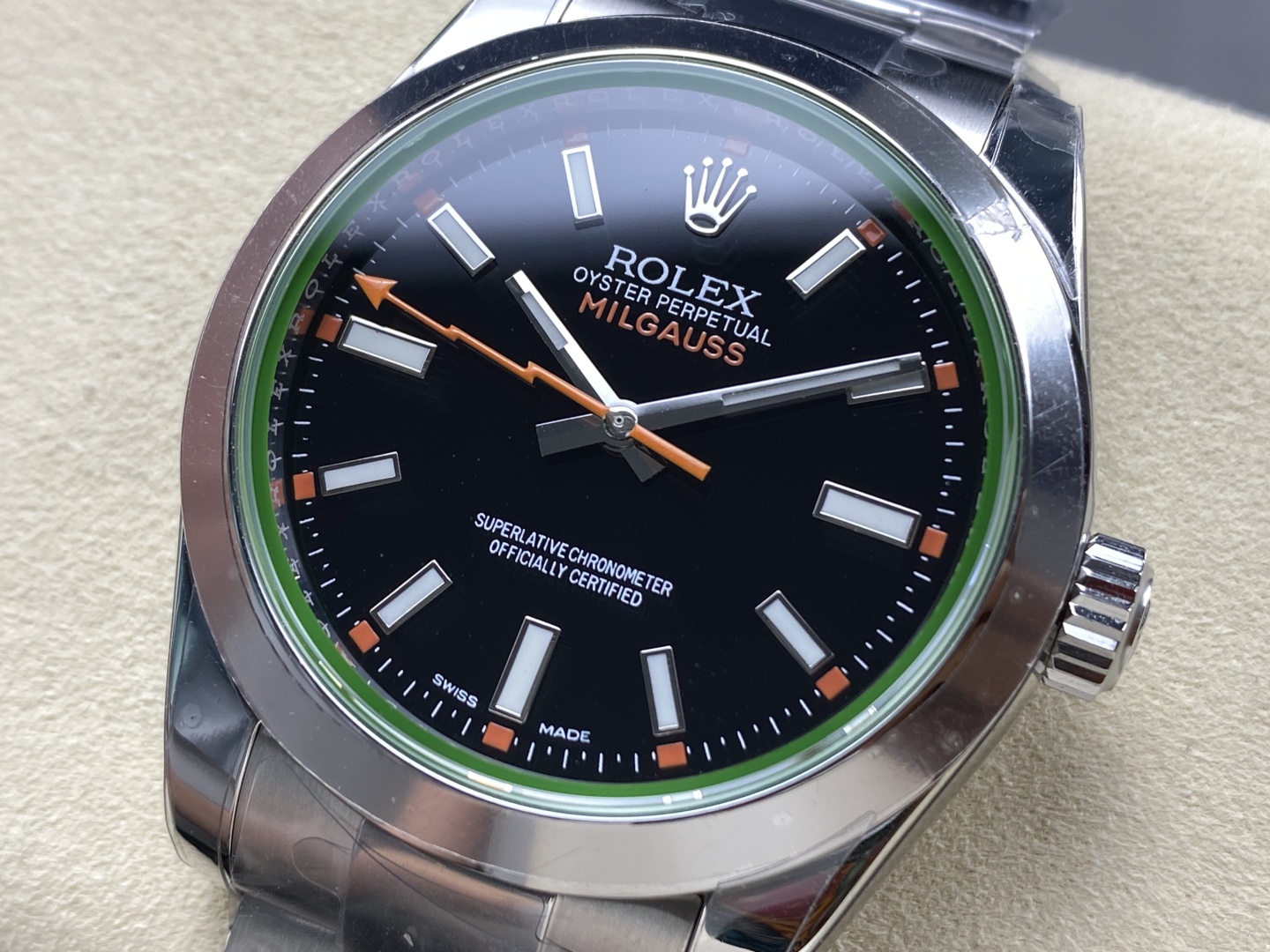 スーパーコピーRolex時計グリーンガラスライトニングミルガウスシリーズ 174462[2]