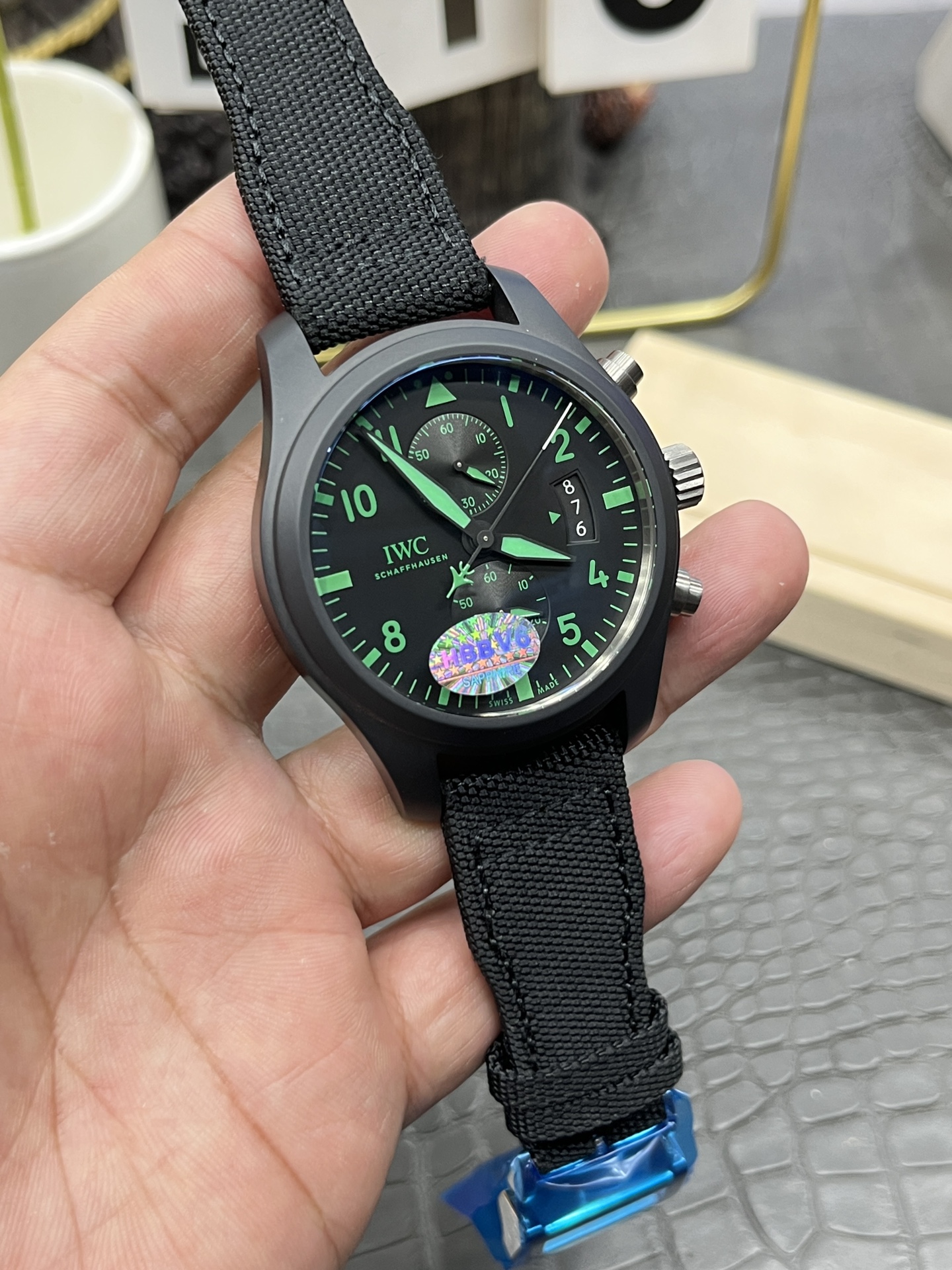 IWC パイロットコピー老舗時計店フルセラミック オートマチック クロノグラフ メカニカル 171528[1]