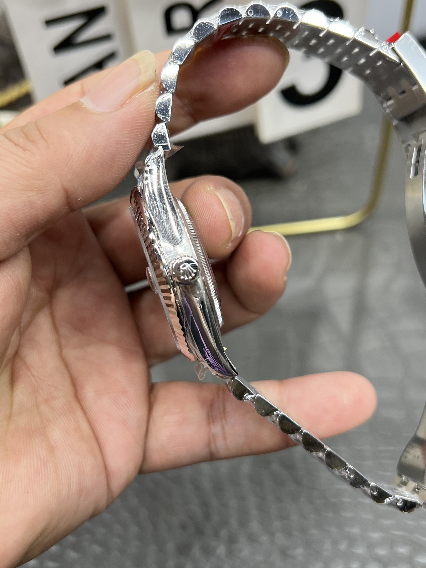 ロレックスデイトジャストグリーンバゲットフルオートマチック新款コピーの時計専門家 175246[6]