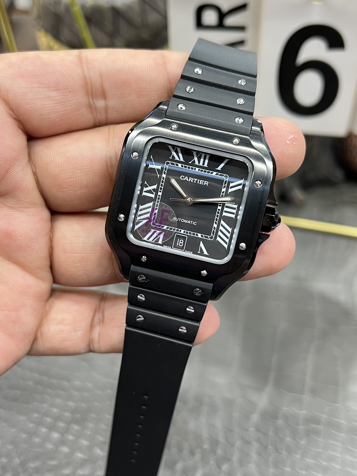 カルティエ有名な時計サントスシリーズ ブラックウォリアー自動巻き機械式ムーブメント 175255[2]