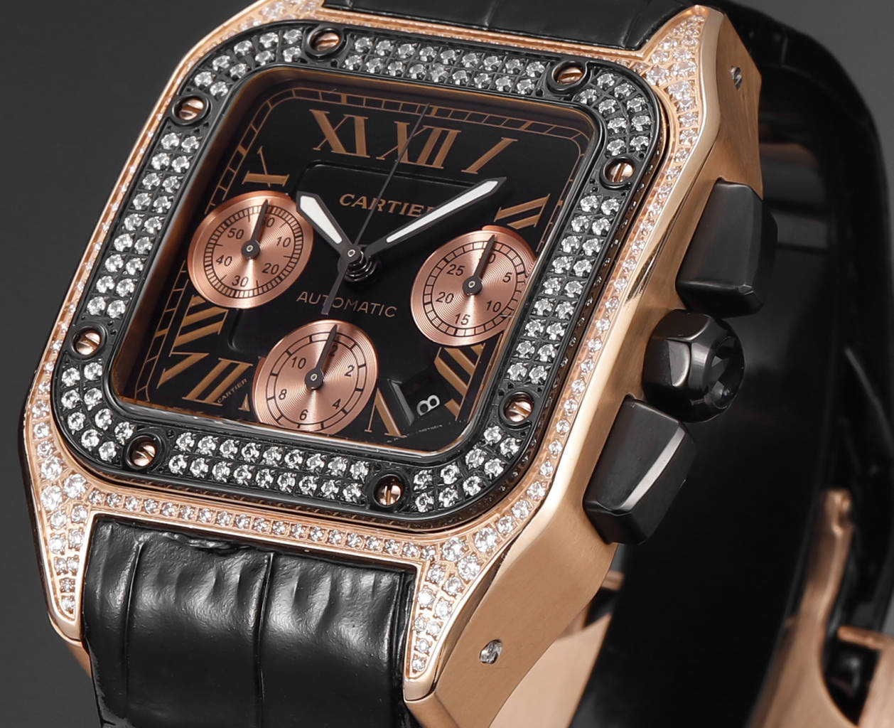 カルティエ サントス最も信頼男性時計クロノグラフシリーズ 7550 ムーブメント 175745[1]