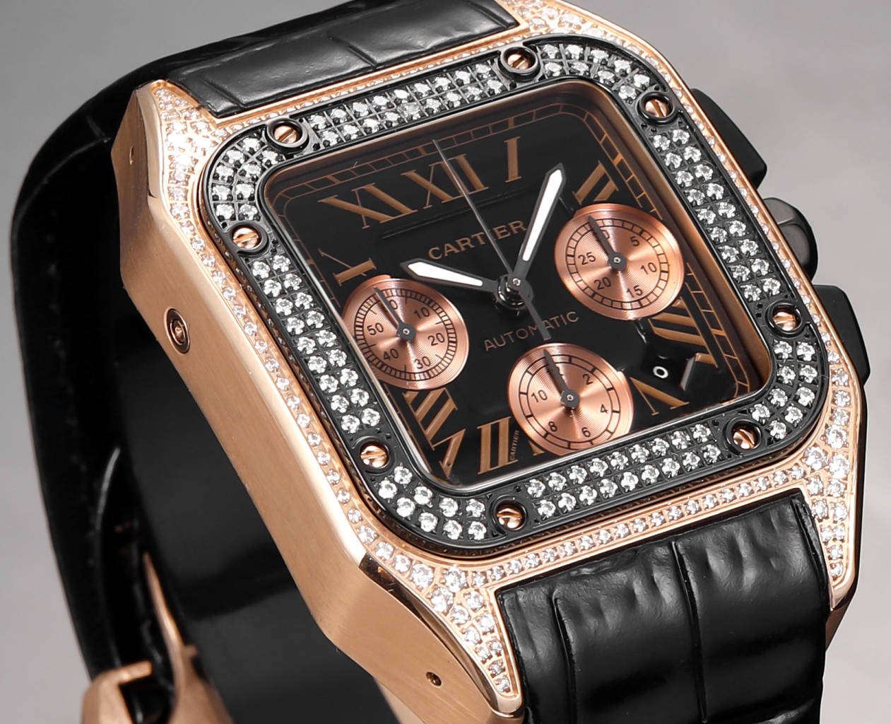 カルティエ サントス最も信頼男性時計クロノグラフシリーズ 7550 ムーブメント 175745[2]