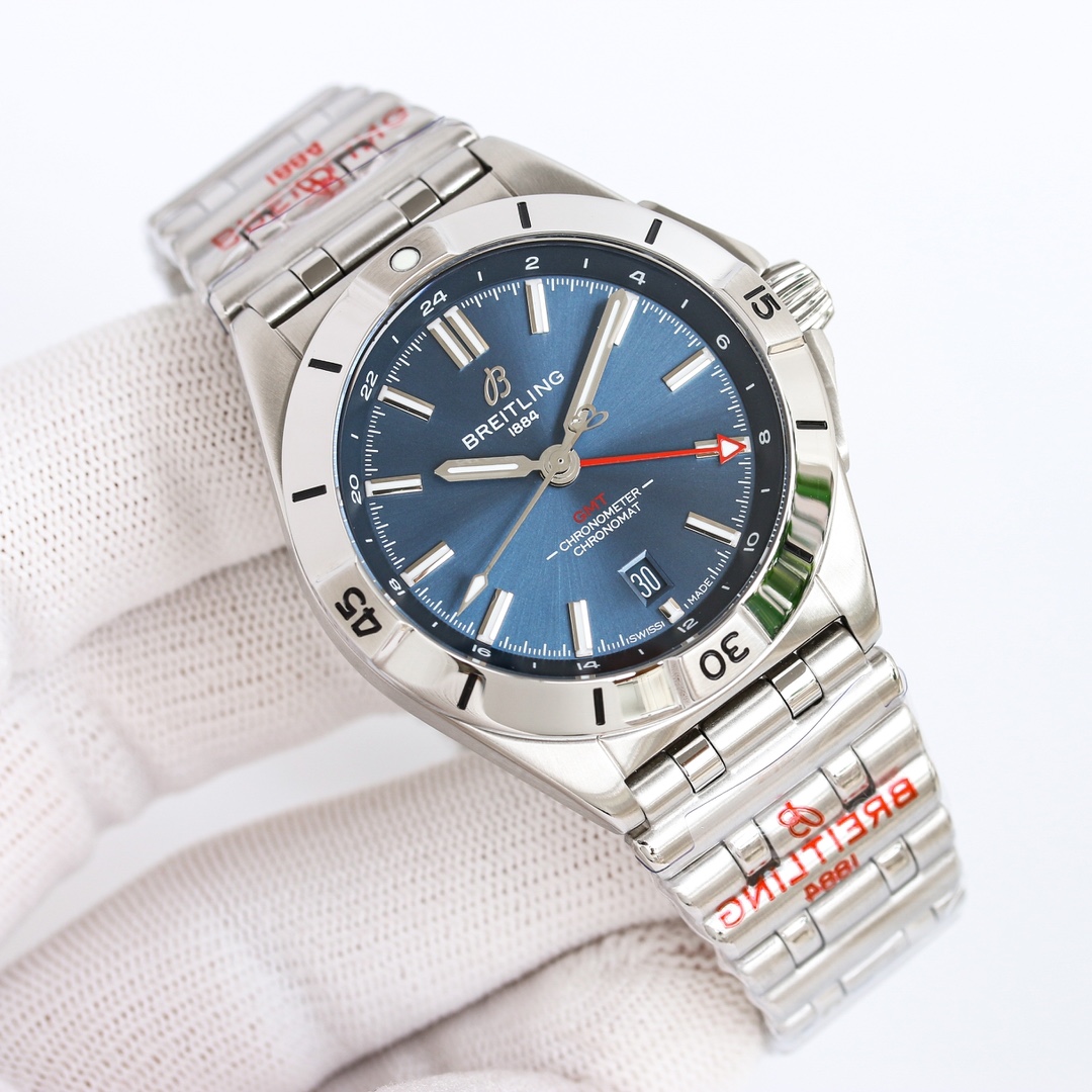 最高峰ブライトリングメンズ 機械式時計 クロノマットオートマチック GMT 40  122857[1]