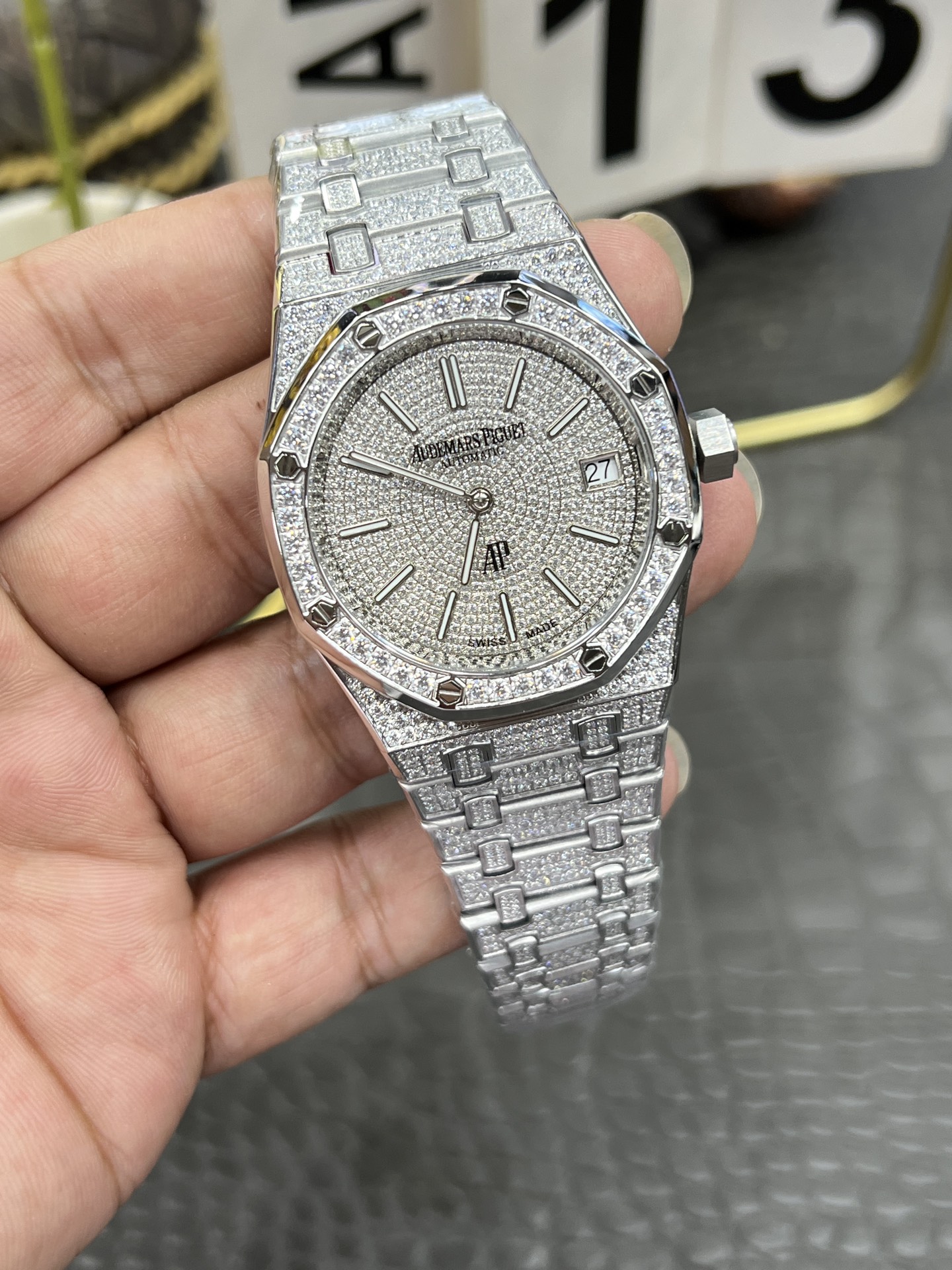 2025新品コピーオーデマピゲロイヤルオークフルダイヤモンドコレクション全自動機械 172276[1]