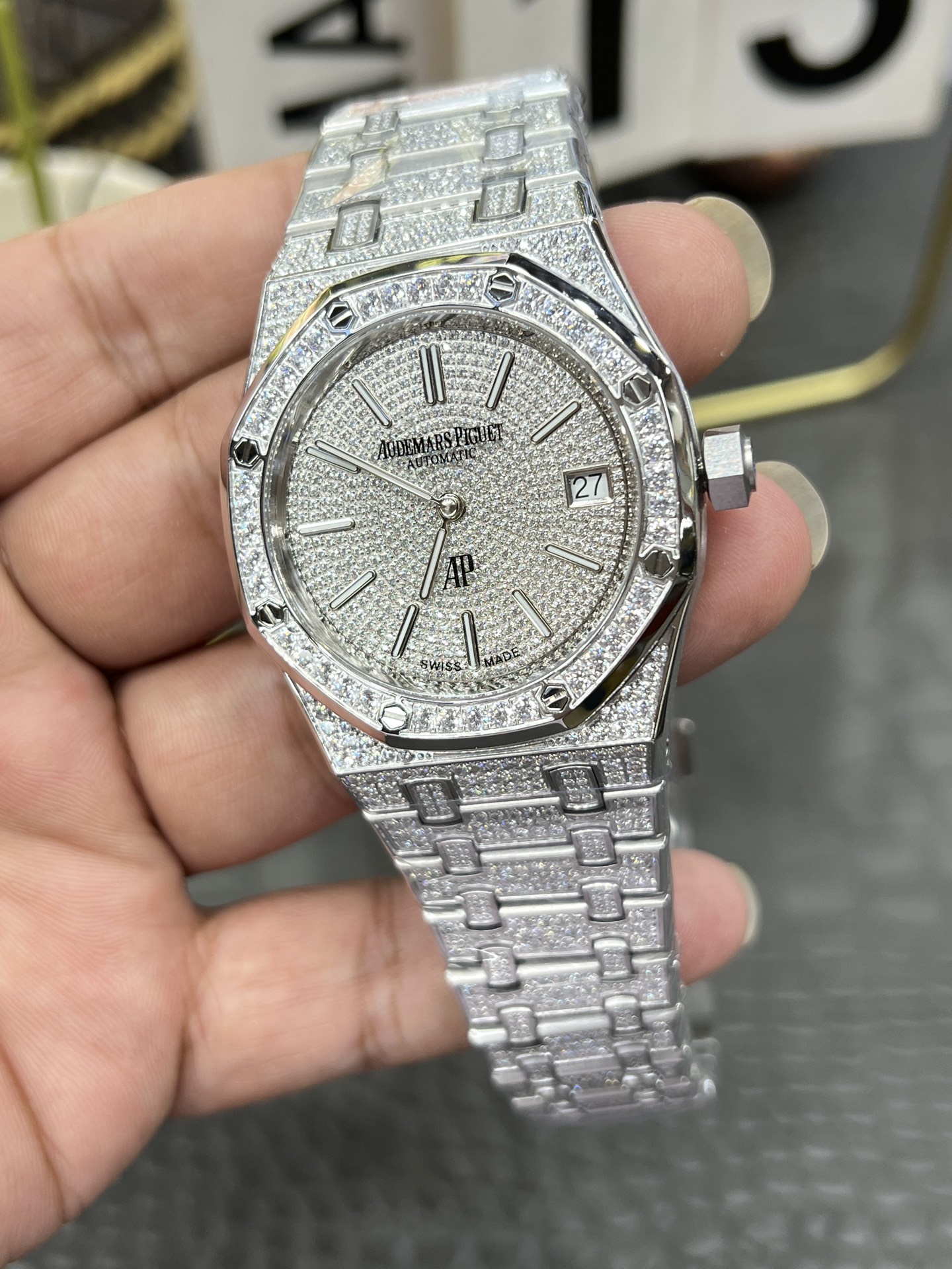 2025新品コピーオーデマピゲロイヤルオークフルダイヤモンドコレクション全自動機械 172276[4]