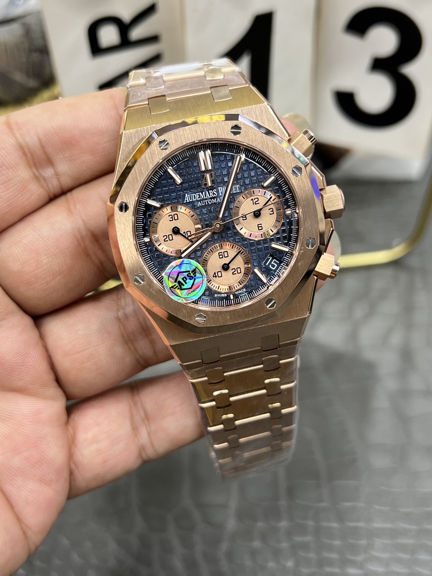 ブランドオーデマピゲロイヤルオーク 41mmローズゴールドブルースーパーコピー時計文字盤 1722304