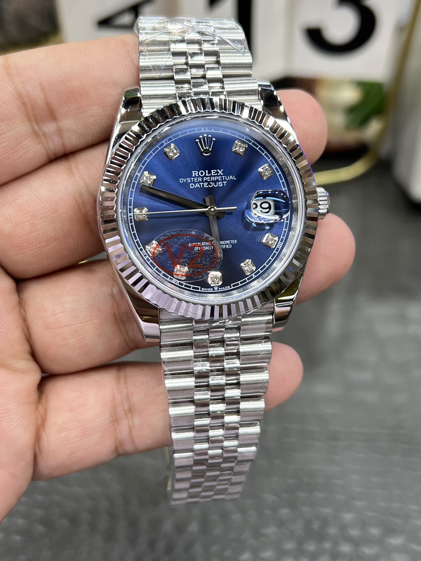 2025最新型出現ロレックスコピーデイトジャスト ブルーダイヤモンド自動巻き 機械式時計 172308[2]