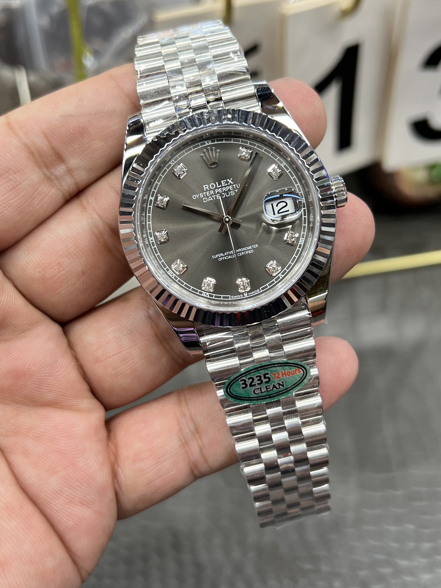 最もパワフルなロレックスデイトジャストグレーダイヤモンド激安買取41mm自動巻き 172296[1]