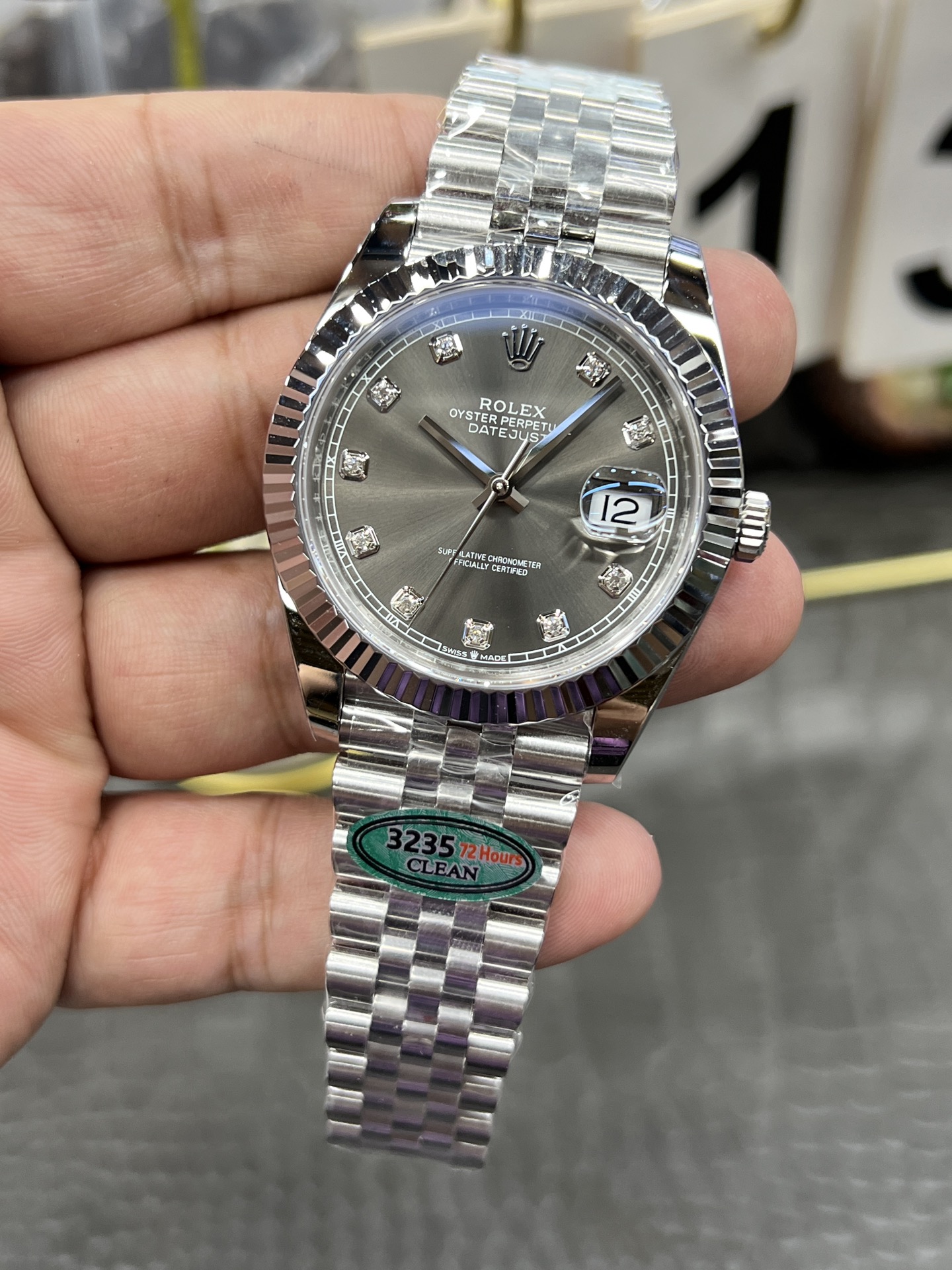 最もパワフルなロレックスデイトジャストグレーダイヤモンド激安買取41mm自動巻き 172296[2]