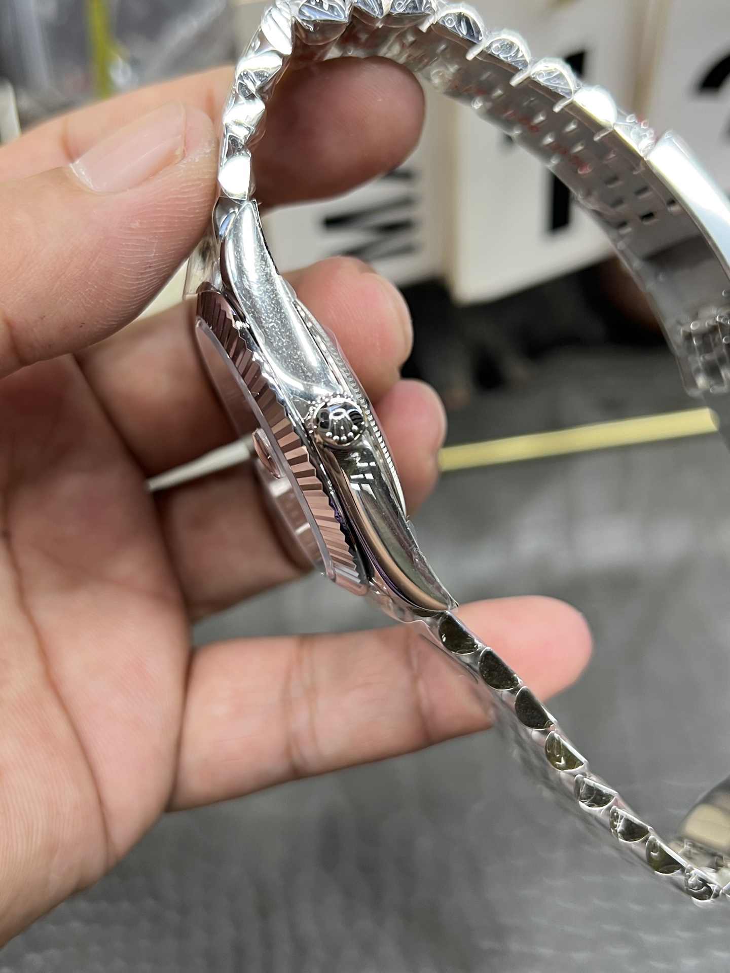 最もパワフルなロレックスデイトジャストグレーダイヤモンド激安買取41mm自動巻き 172296[5]