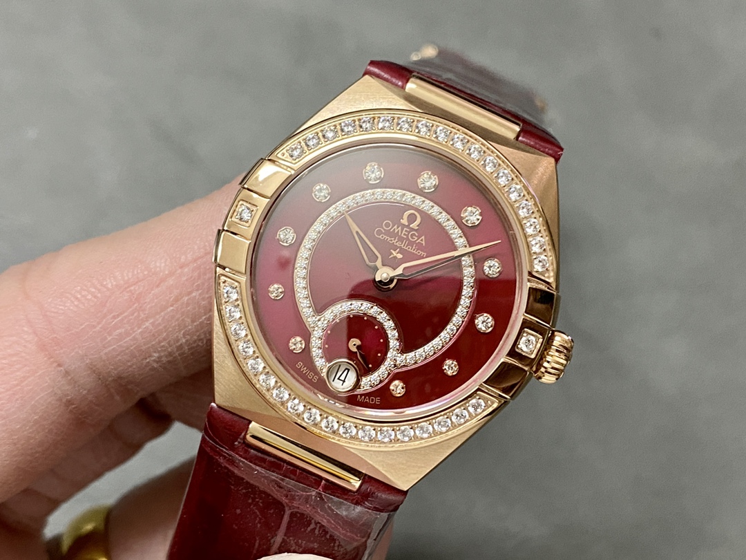 2025オメガコンステレーション コレクション チャイナ レッドダイヤモンド優雅女性時計 168015[2]
