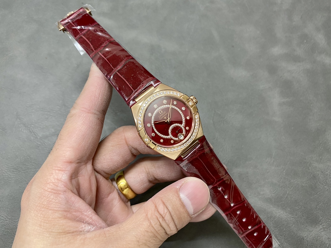 2025オメガコンステレーション コレクション チャイナ レッドダイヤモンド優雅女性時計 168015[3]
