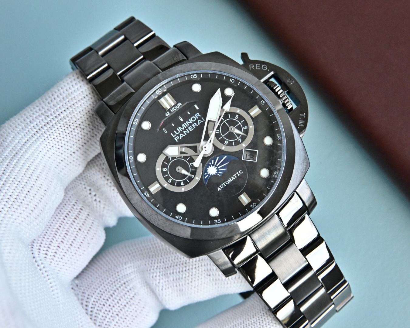 日本全国送料無料パネライパワーリザーブコピーサンムーンスターズハイエンド時計 124702