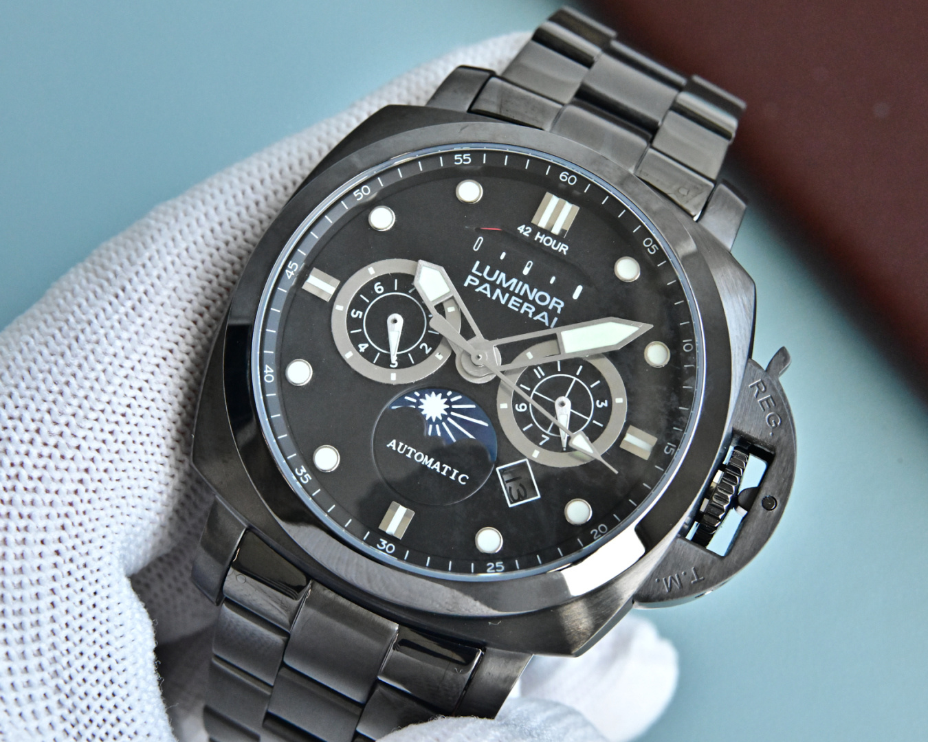 日本全国送料無料パネライパワーリザーブコピーサンムーンスターズハイエンド時計 124702[2]