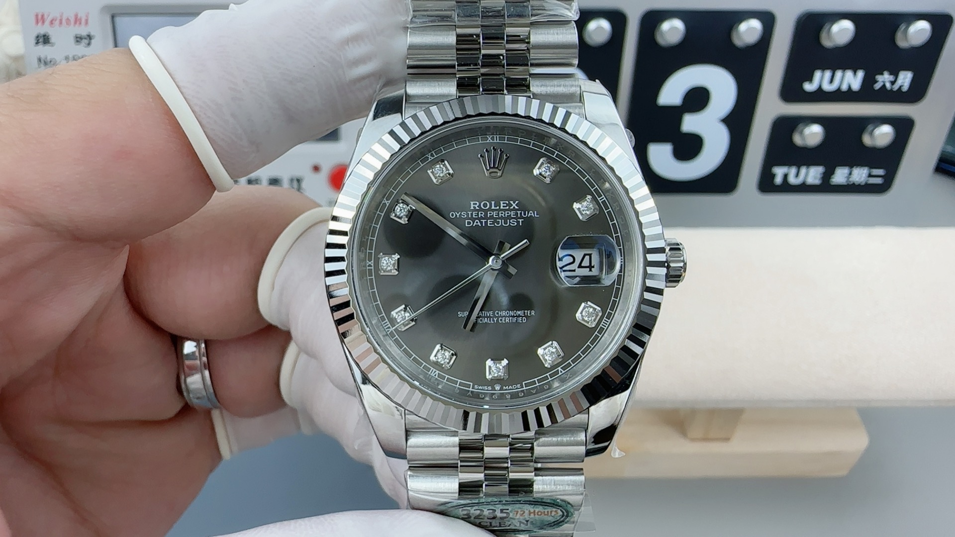 2025最大級ロレックスデイトジャストコピーシリーズ グレーダイヤモンド 173142自動巻き機械式時計 
