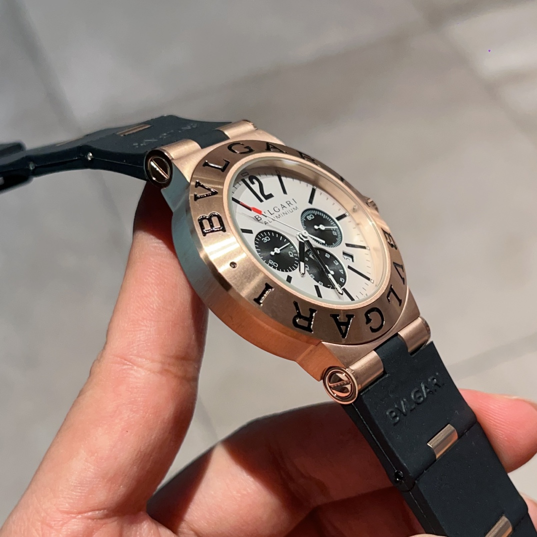 2025人気超絶のブルガリコピー品 アルミニウム クロノグラフ時計 126941[4]