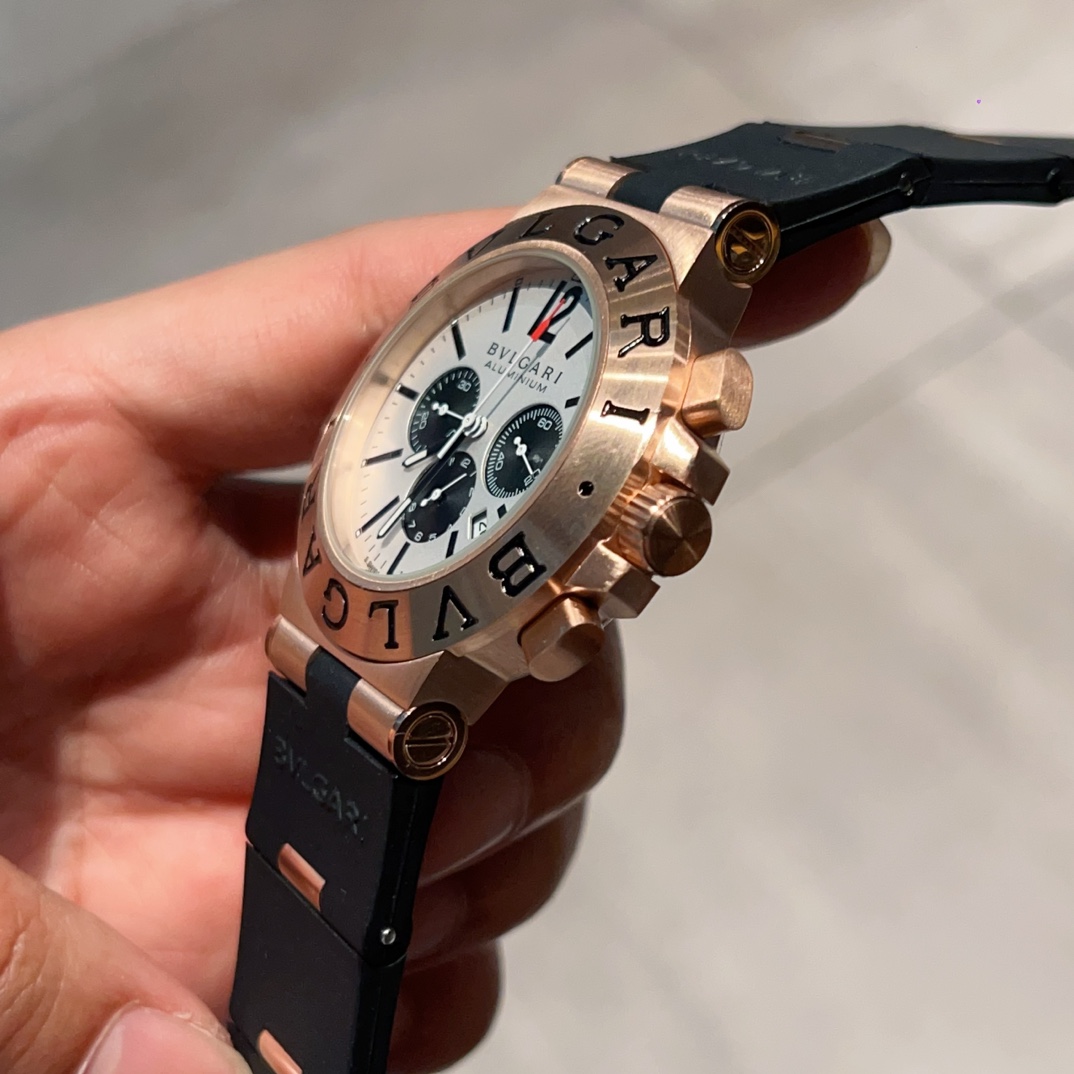 2025人気超絶のブルガリコピー品 アルミニウム クロノグラフ時計 126941[5]