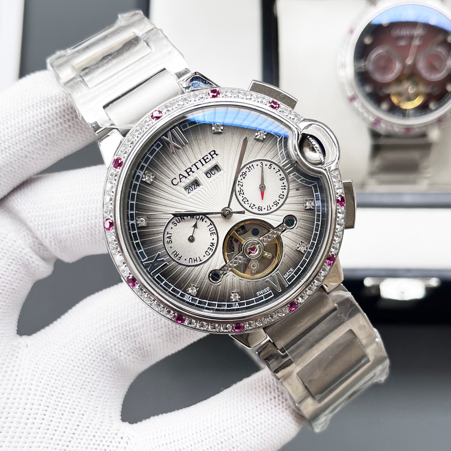 カルティエの新作コピーバロンブルーメンズ高強度機械式時計は  128831[3]