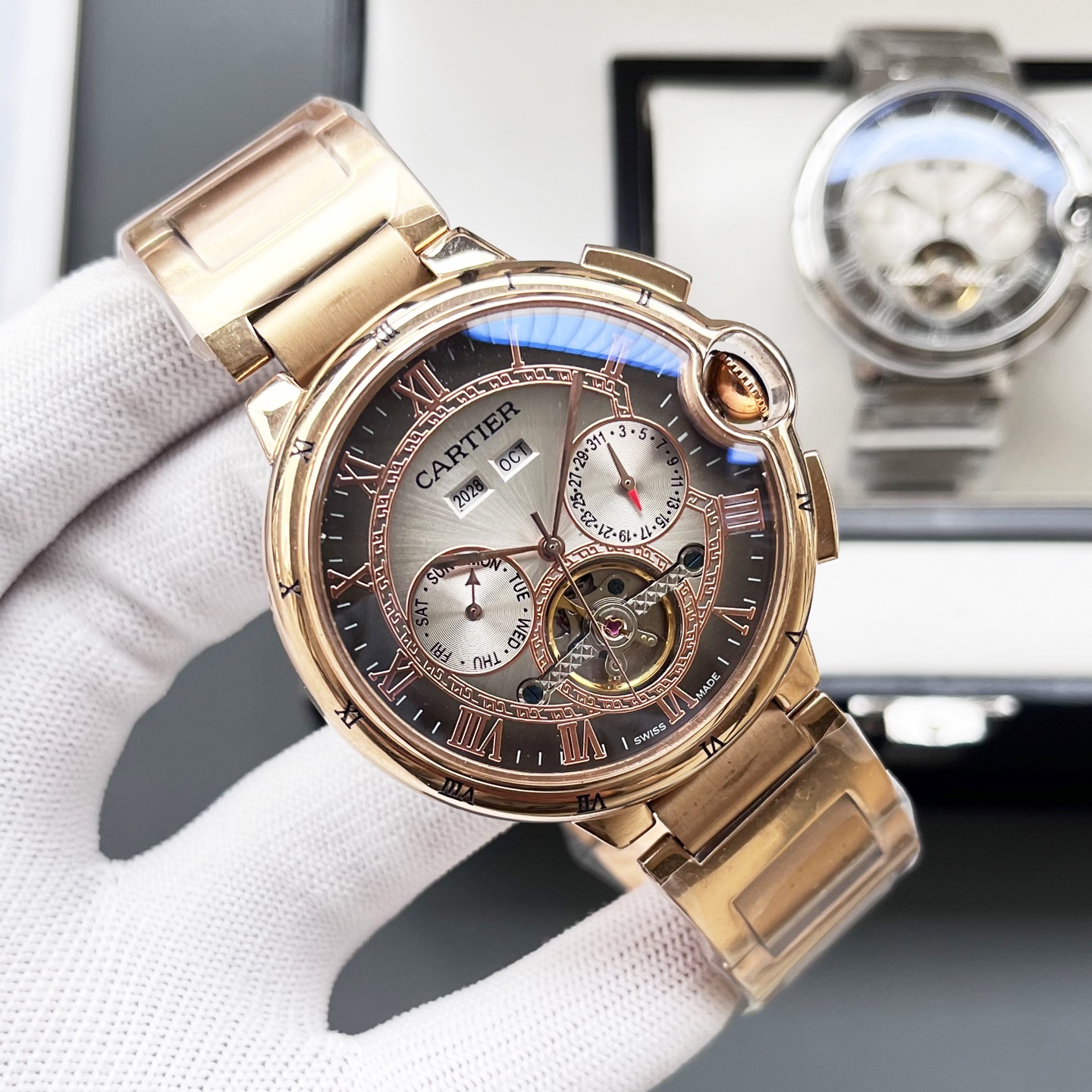 2026絶妙なカルティエ新作バロンブルースーパーコピーメンズ機械式自動巻き時計 128829[3]
