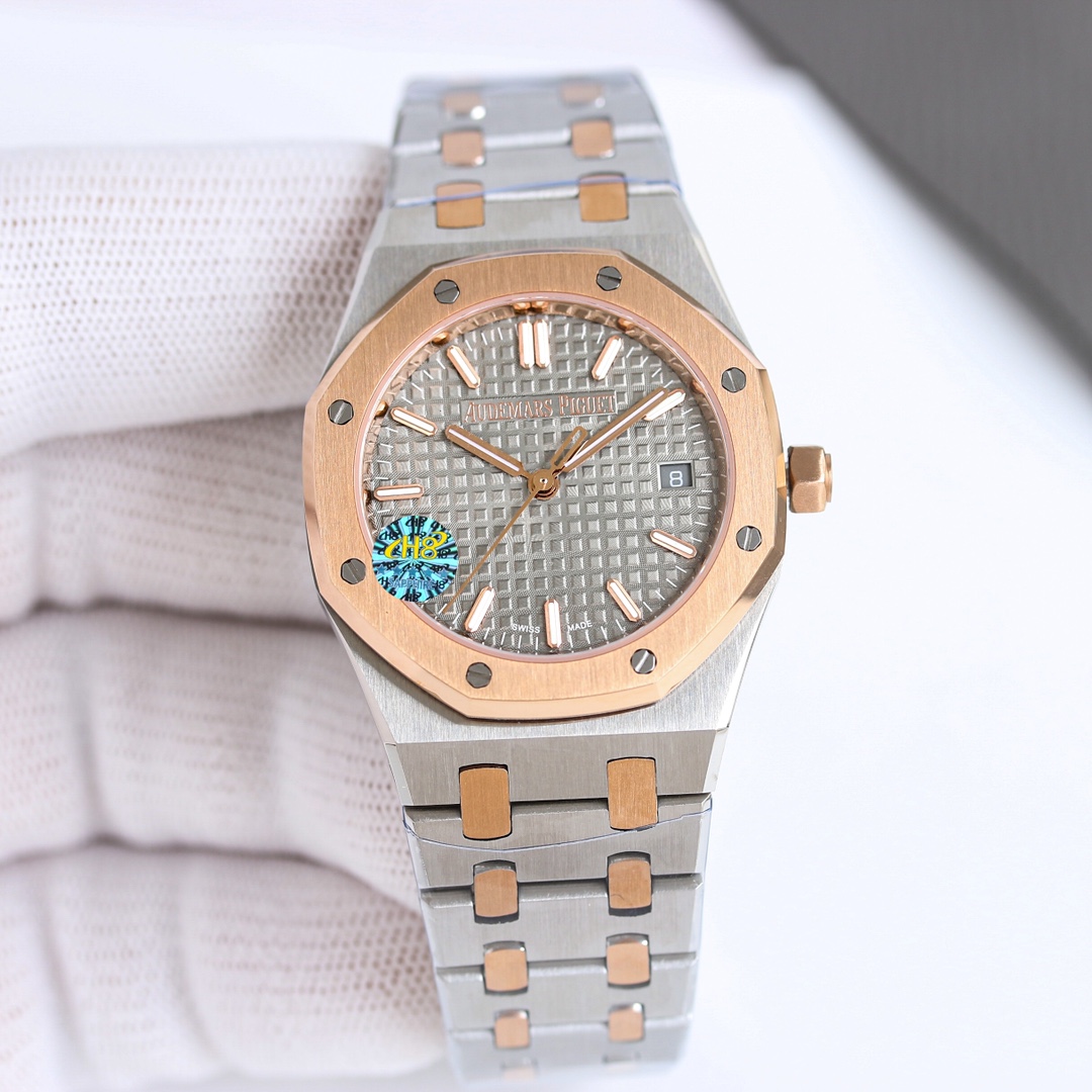 2026最新の女性オーデマピゲ ロイヤルオークシリーズ 77350 77351 機械式腕時計 129790[3]