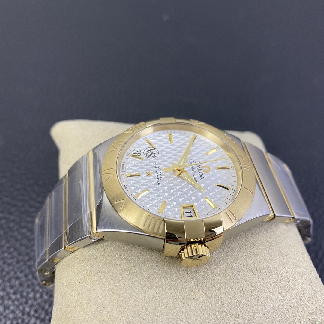 オメガコンステレーションツートン精緻な時計製造の18Kイエローゴールド (123.20.38.21.02.001)[3]