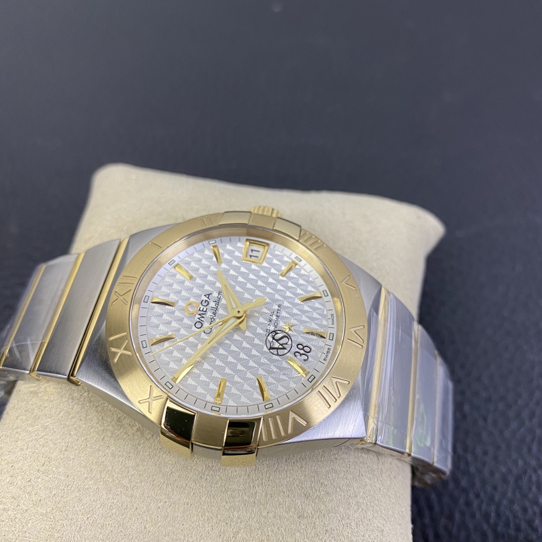 オメガコンステレーションツートン精緻な時計製造の18Kイエローゴールド (123.20.38.21.02.001)[4]