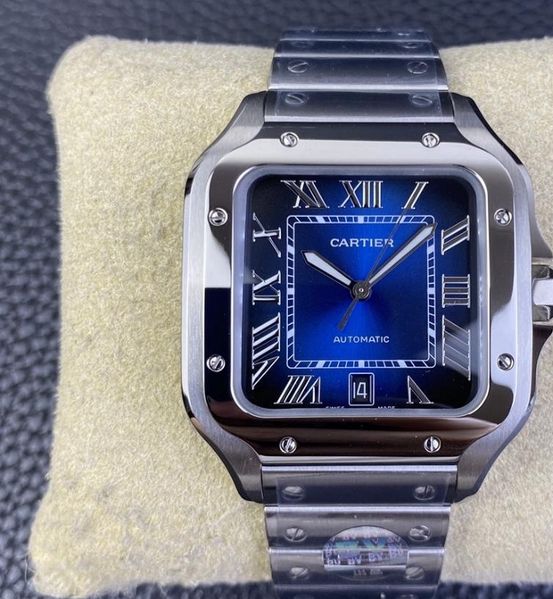 BV工場 カルティエ サントススモークブルーLM ADLCベゼル 2058363-1