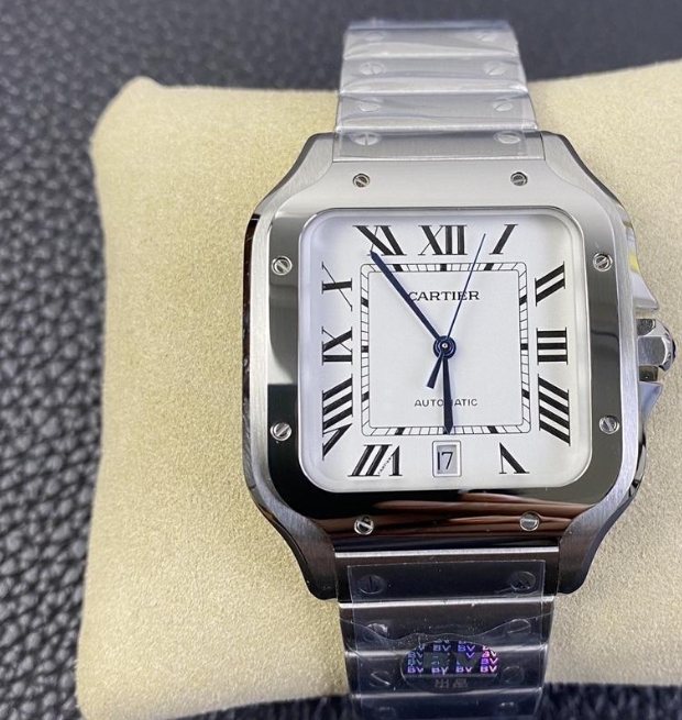 ブランドカルティエコピーサントスホワイト時計40MMスティール 2058363-2 BV工場