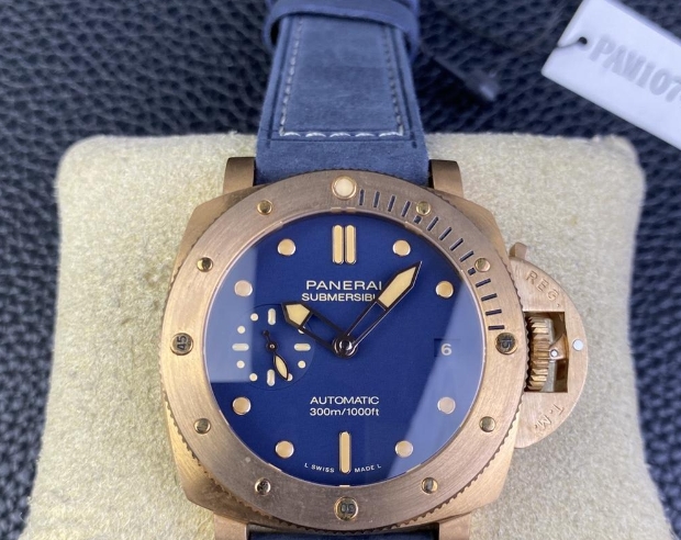 VS工場 2026新品パネライクロノグラフブロンゾ ブルー ブロンズ 自動巻き時計 pam01074