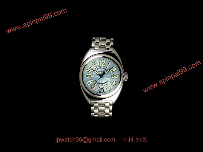 フランク・ミュラー コピー 時計 トランスアメリカ レディース オートクォーツ 2000L OAC Pastel Blue