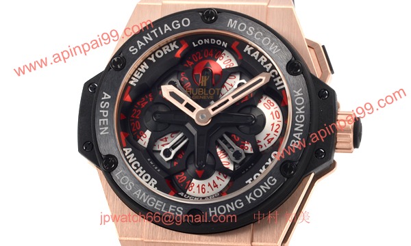 (HUBLOT)ウブロ コピー時計 キングパワー ウニコ ＧＭＴ キングゴールドセラミック 771.OM.1170.RX
