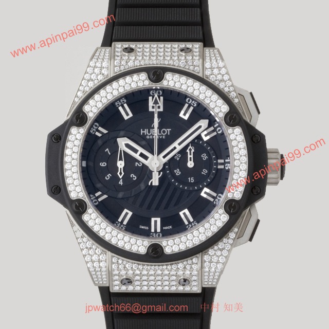 ウブロ 時計 コピー キングパワー フドロワイアントベゼル?ラグダイヤ ブラックラバー ブラック 715.X.1127.RX.1704 