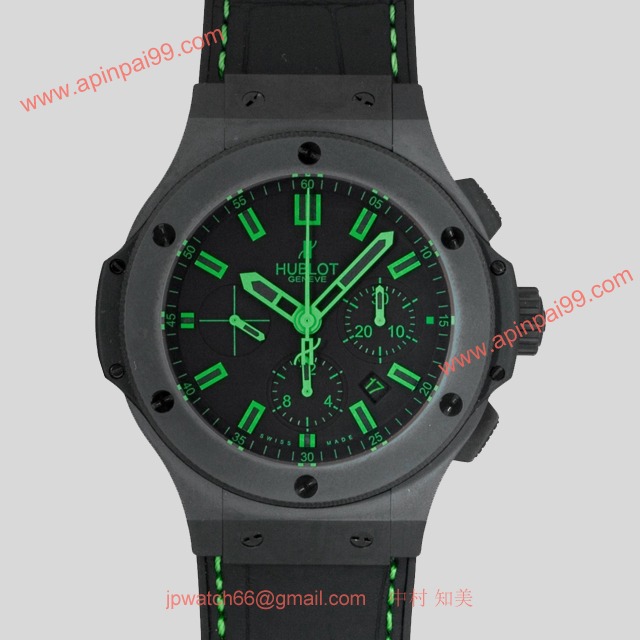 ウブロ 時計 コピー ビッグ・バン オールブラック グリーン グミアリゲーターラバー ブラック 301.CI.1190.GR.ABG11