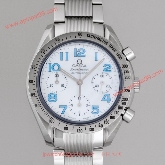 OMEGAオメガ コピー スピードマスター ホワイトシェル/ブルーアラビア 3534.71