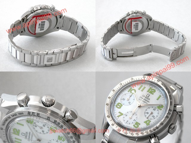 OMEGAオメガ コピー スピードマスター ホワイトシェル/グリーンアラビア 3534.72