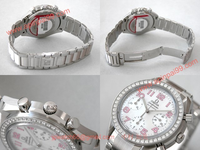 OMEGAオメガ コピー スピードマスター ダイヤベゼル ホワイトシェル/ピンクアラビア 3535.74