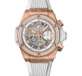 HUBLOTビッグバンコピー ウニコ キングゴールド ホワイトダイヤモンド時計ブランド441.OE.2010.RW.1104 (1)