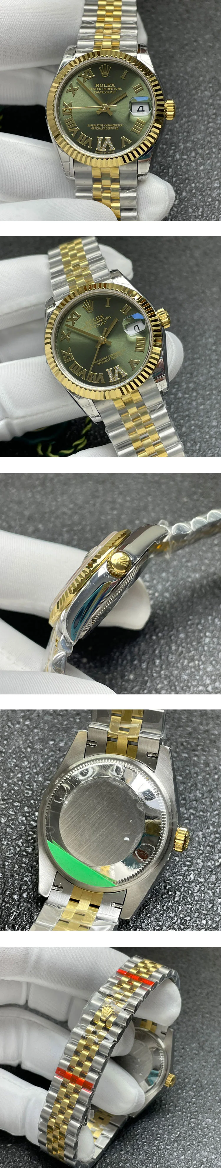 ロレックススーパーコピー時計 デイトジャスト 31mm グリーンVIダイヤM278273-0016