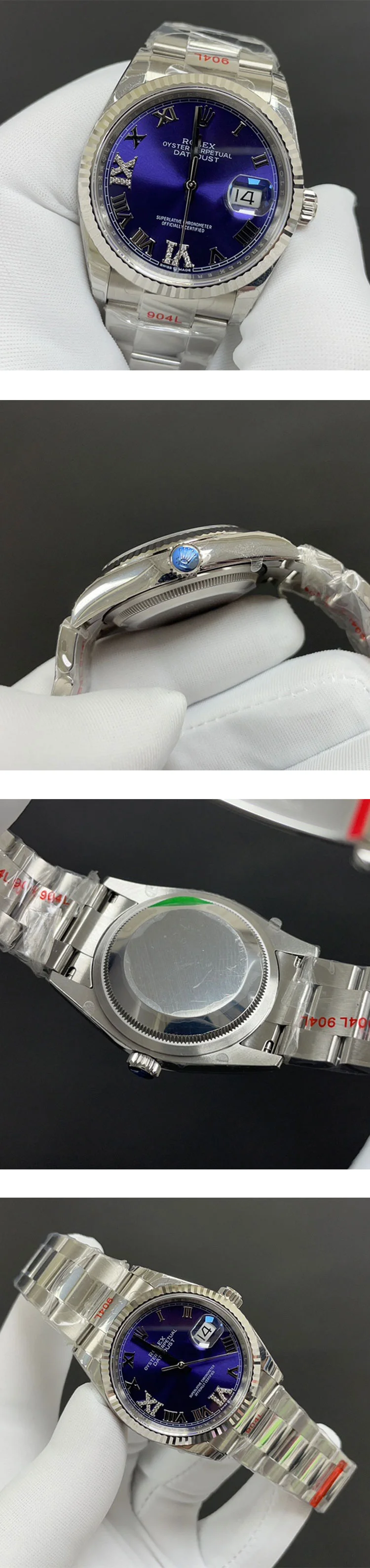 ROLEXスーパーコピー時計 デイトジャスト 36 オーベルジーヌ VI IXダイヤ 126234
