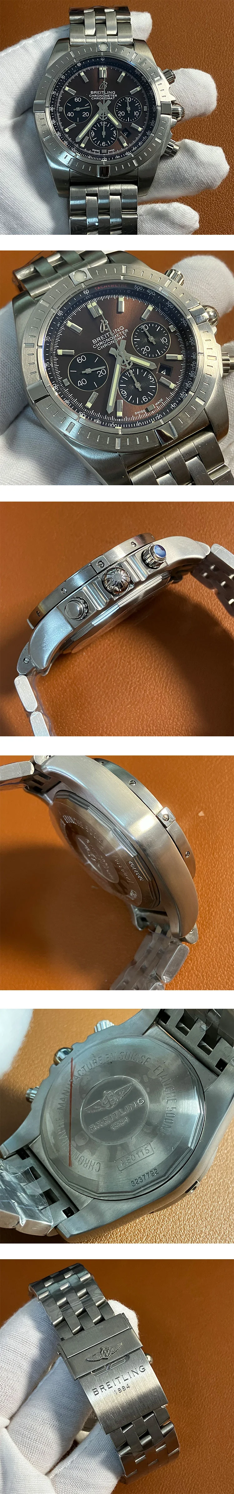 最高級ブランドブライトリングコピー クロノマット 44mm ブラウン 品質安心 AB0115101F1P2