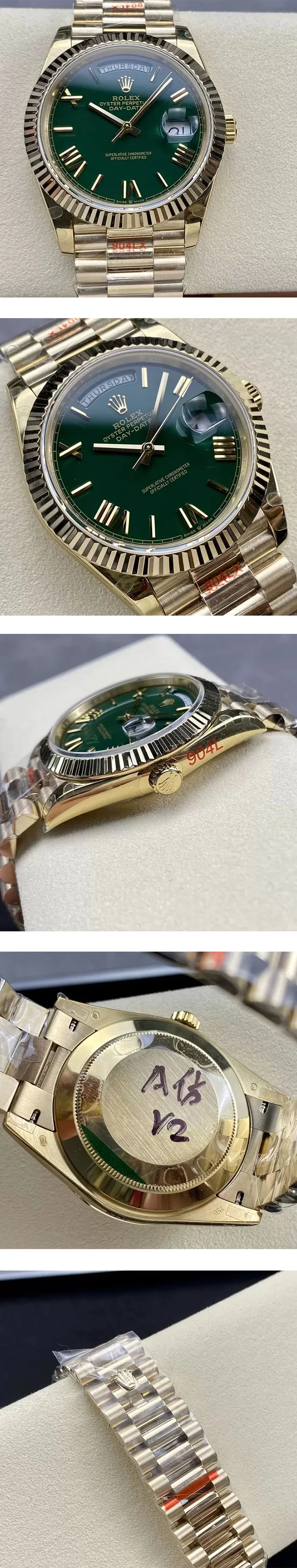 人気ロレックススーパーコピーデイデイト 40mm グリーン文字盤 2836ムーブメント搭載! 228238