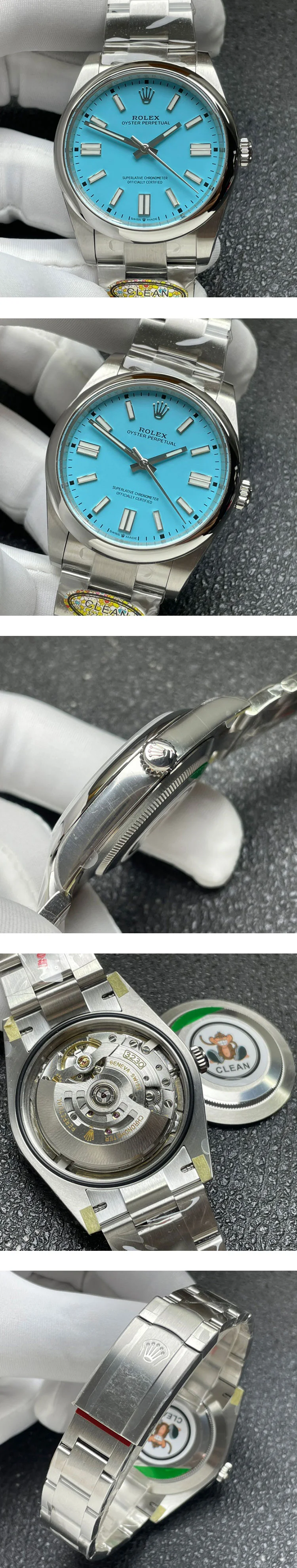 2023ロレックスコピー オイスターパーペチュアル 41mm ターコイズブルー3230搭載!CLEAN製 M124300-0006