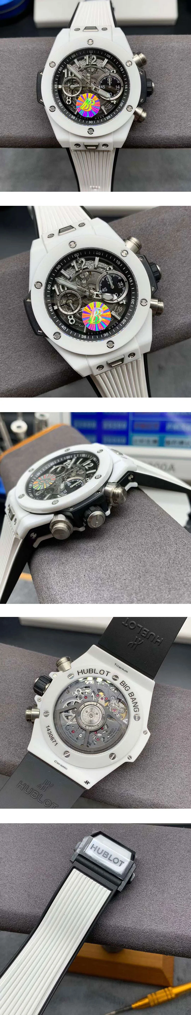 BBF製 2023最完璧ウブロ ビッグバン ウニコ 42mm ホワイトセラミック 441.HX.1171.RX